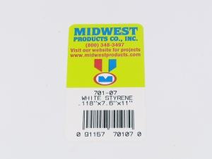 701-07 WHITE STYRENE .118 (3.00mm) 
